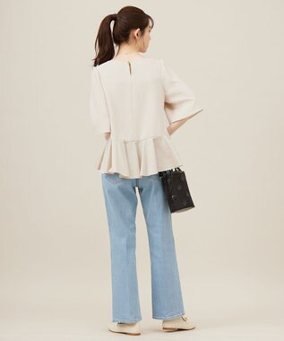 ANY SIS 【撥水・接触冷感・UVカット】コンフォートイージーペプラム  ブラウス アイボリー