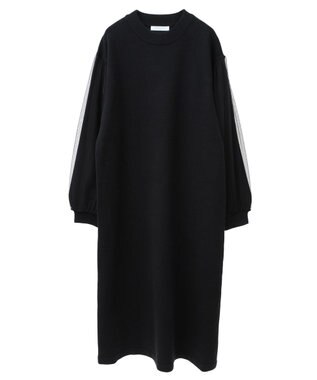 Green Parks 袖チュールニットワンピース Black