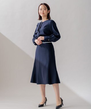 BEIGE， CINDY / フレアスカート Navy × White