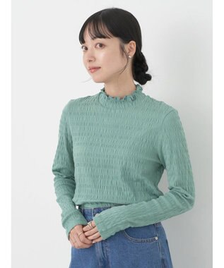 earth music&ecology シャーリングハイネックプルオーバー Mint