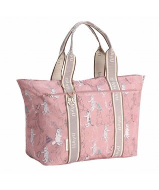 ACE BAGS & LUGGAGE HAyU × ace.  フォールディング 折り畳みトートバッグ 猫柄 30L 17862 ピンク柄