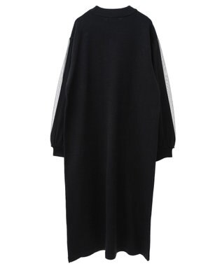 Green Parks 袖チュールニットワンピース Black