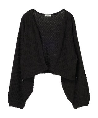 earth music&ecology ぽこぽこドロストカーディガン Black