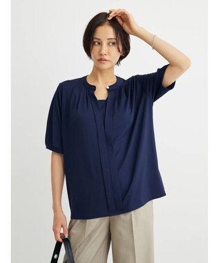 Green Parks BEST PRICE  ２ＷＡＹタック５分袖ブラウソー Dark Navy