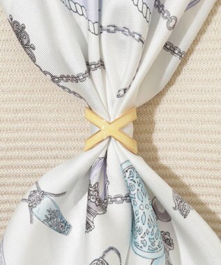 MOONBAT Luna Luce(ルナルーチェ)スカーフリング パール調 Cross Ring お手持ちのスカーフを通すだけ ギフト ライトイエロー