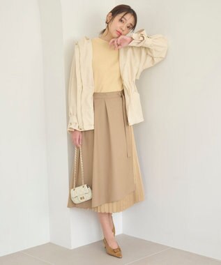 Feroux 【洗える】袖フレアニット プルオーバー ライトイエロー系