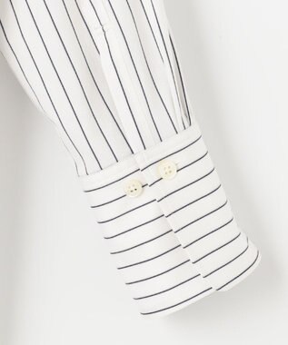 自由区 【洗える】ストレッチシャーティング ベーシック シャツ アイボリー系1