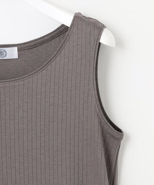 J.PRESS LADIES コットンリブ ノースリーブ カットソー ブラウン系