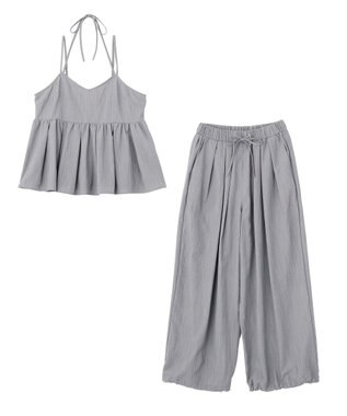Green Parks ＳＥＴ２点キャミビスチェ＋ワイドパンツ Gray