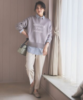 ANY L しあわせタッチメッセージニット グレージュ