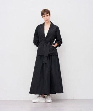 uncrave メモリータフタ フレアスカート ブラック