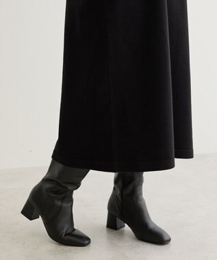 Green Parks 袖チュールニットワンピース Black