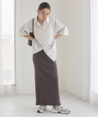 WEGO 【ANGIE VINTAGE】リブマーメイドスカート ブラック中濃色