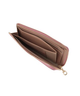 genten 【福財布】アルモニア L字ファスナー長財布 モーブピンク