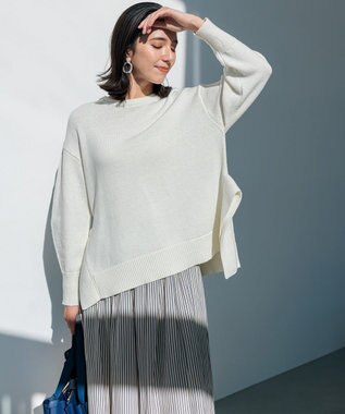 組曲 SOBANEラメプルオーバー ニット パールホワイト系