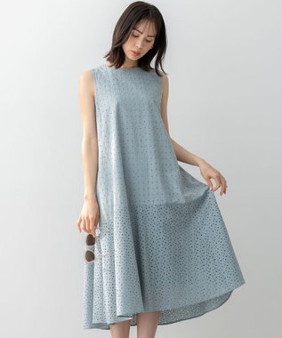 組曲 【WEB限定・新色追加】エンブロイダリーレースノースリーブ ワンピース スモーキーミント系