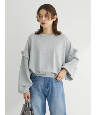 Green Parks ・Ｐｅｔｉｔ　Ｆｌｅｕｒ　ボリュームスリーブスウェット Gray Mixture