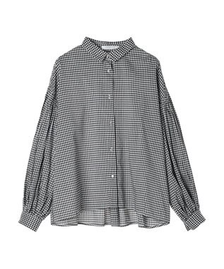 AMERICAN HOLIC ＵＶカット／接触冷感ギャザースリーブブラウス　 Gingham Check