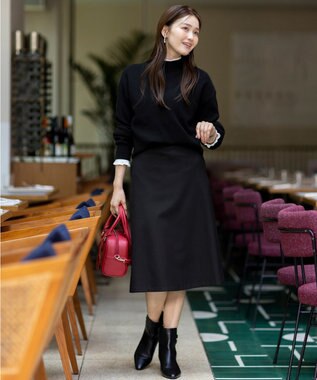 ANY SIS S ビューティサーモ2WAYストレッチ フレアスカート ブラック