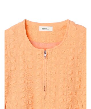 earth music&ecology シャーリングタックスリーブブルゾン Pink Orange