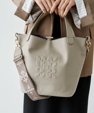 russet 《WEB限定》ソフトレザー2WAYミニトートバッグ(CE-1672-WEB) GrayBeige