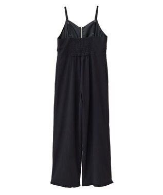 earth music&ecology ミニフリルフロントジップロンパース Black