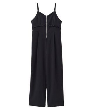 earth music&ecology ミニフリルフロントジップロンパース Black