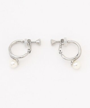 ANY ２連パールフープイヤリング(両耳用) シルバー