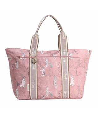 ACE BAGS & LUGGAGE HAyU × ace.  フォールディング 折り畳みトートバッグ 猫柄 30L 17862 ピンク柄