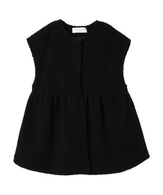 Green Parks フレア裏付きボアベスト Black