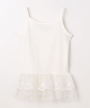 ANY KIDS 【洗濯機可能/吸汗速乾】裾レース ドライタッチ キャミソール オフホワイト