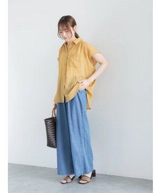 Te chichi 【7色展開】シャンブレーボイルフレンチスリーブシャツ マスタード