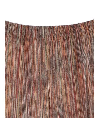 Green Parks セルフカットプリーツワイドパンツ Stripe Brown