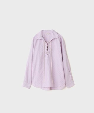 LENO SKIPPER SHIRTS CANDY STRIPE / スキッパーブラウス PINK