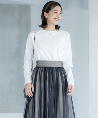 組曲 コットンバスクロング Tシャツ アイボリー系