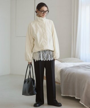 WEGO 【ANGIE VINTAGE】裾レースドッキングロンT ホワイト