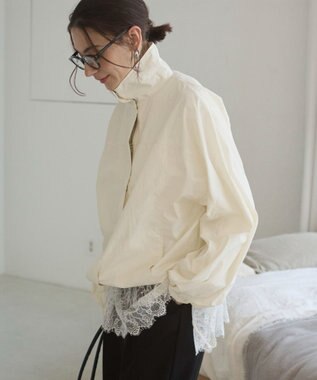 WEGO 【ANGIE VINTAGE】裾レースドッキングロンT ホワイト