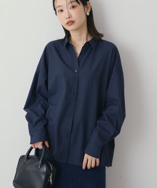 AMERICAN HOLIC イージーケアコクーンバックタックシャツ Navy