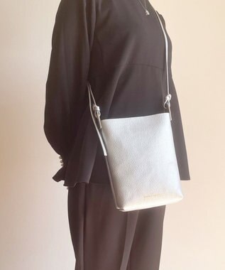 Hekhèr Le Style de Vie 新素材・新色追加【日本製】シュリンクレザー ショルダーバッグ シルバー シルバー