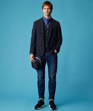 JOSEPH ABBOUD 【キングサイズ・サスティナブル/岡山産デニム】オゾンハイパワーデニム パンツ ネイビー系