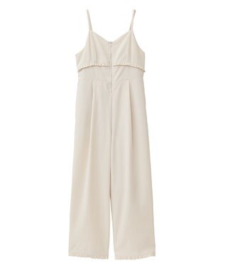earth music&ecology ミニフリルフロントジップロンパース Ivory