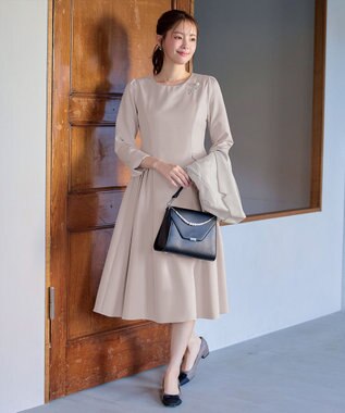 Tiaclasse L 【新色追加】サイドフラップワンピース グレージュ