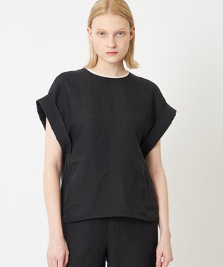 BEIGE， CHESTNUT / ノーカラーブラウス Black