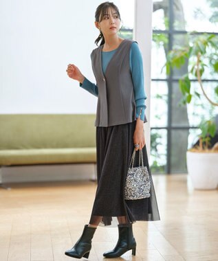 ANY SIS 【23.0~24.0cm】スクエアトゥセットバッグ ブーツ ブラック