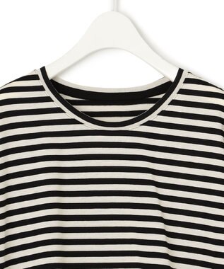 ICB 【WEB限定カラーあり・洗える】 シンプルジャージー ロングスリーブTシャツ ブラックボーダー［WEB限定］系