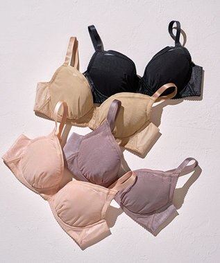 WACOAL 【小さく見せるブラ】 シンプル ブラジャー 着やせ効果 コンパクトにメイク バストの突出をおさえる 背中の段差を軽減 大きいサイズ レディース BRB452 /ワコール シナモンブラウン