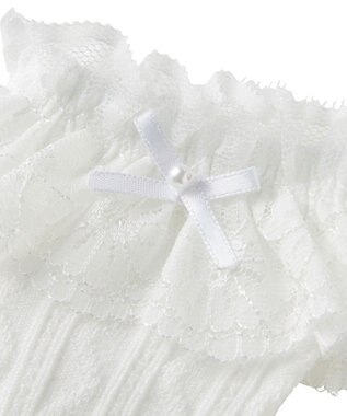 MIKI HOUSE HOT BISCUITS 【ミキハウス】【11-21cm】 レース付きハイソックス 白