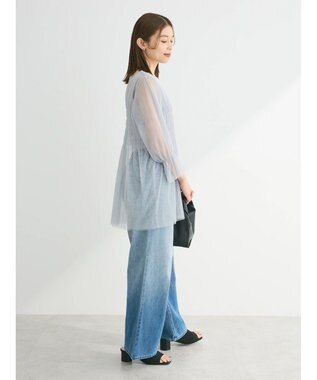 Green Parks チュールシャーリングチュニック Gray