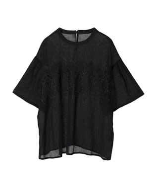 Green Parks ・ＥＬＥＮＣＡＲＥ　ＤＵＥ　ケミカルレースブラウス Black