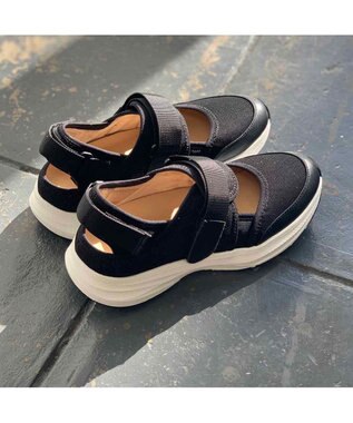 MODE ET JACOMO <MODE ET JACOMO>【軽量】厚底ベルテッドスニーカー ブラック
